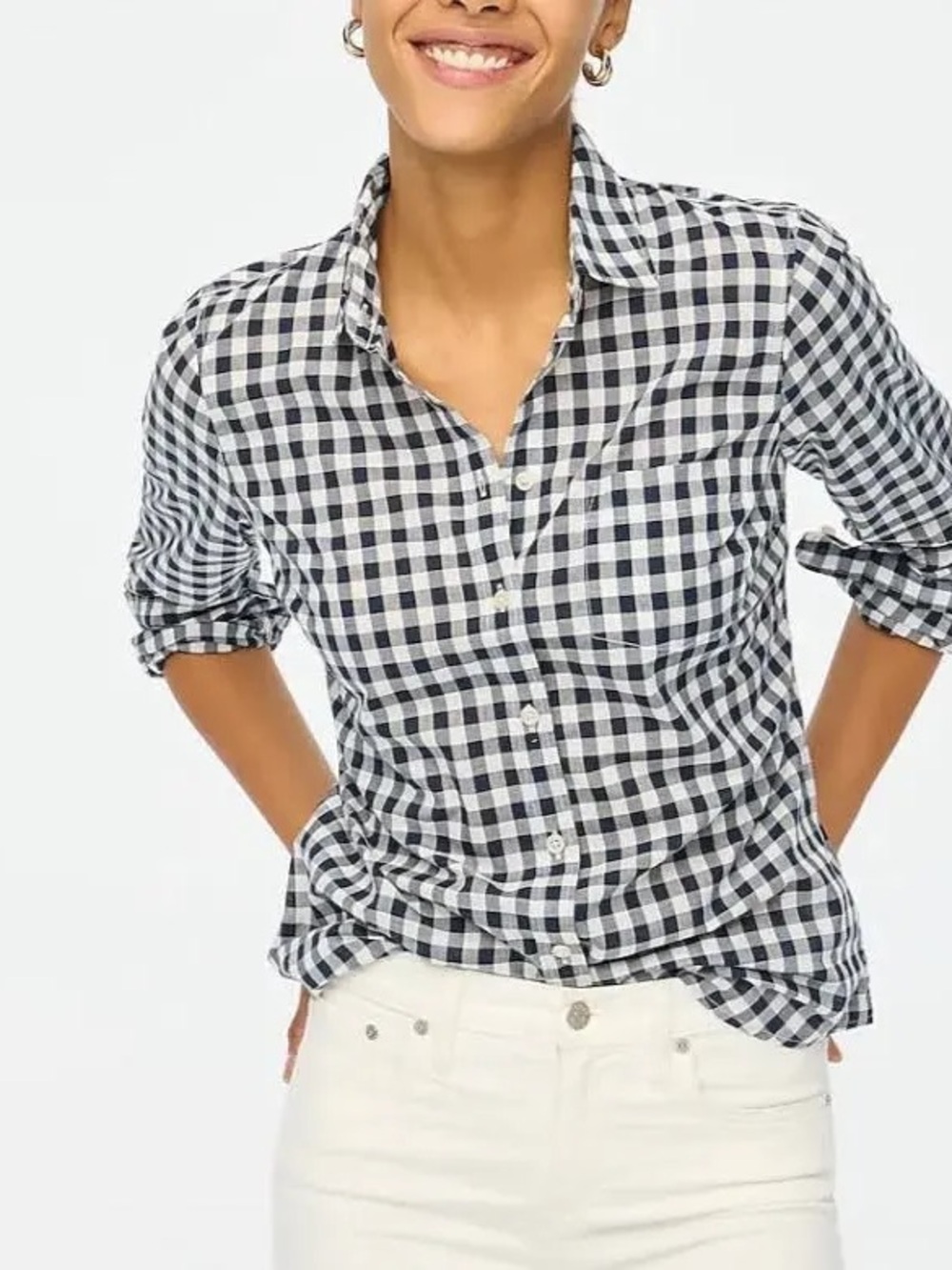 J. Crew gingham lightweight cotton shirt